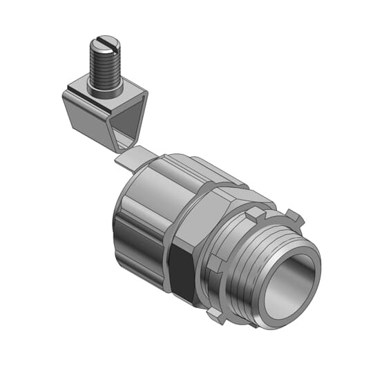 1 Inch Steel External Bonding Liquidtight Connector, Steel, Grounded, Non-insulated