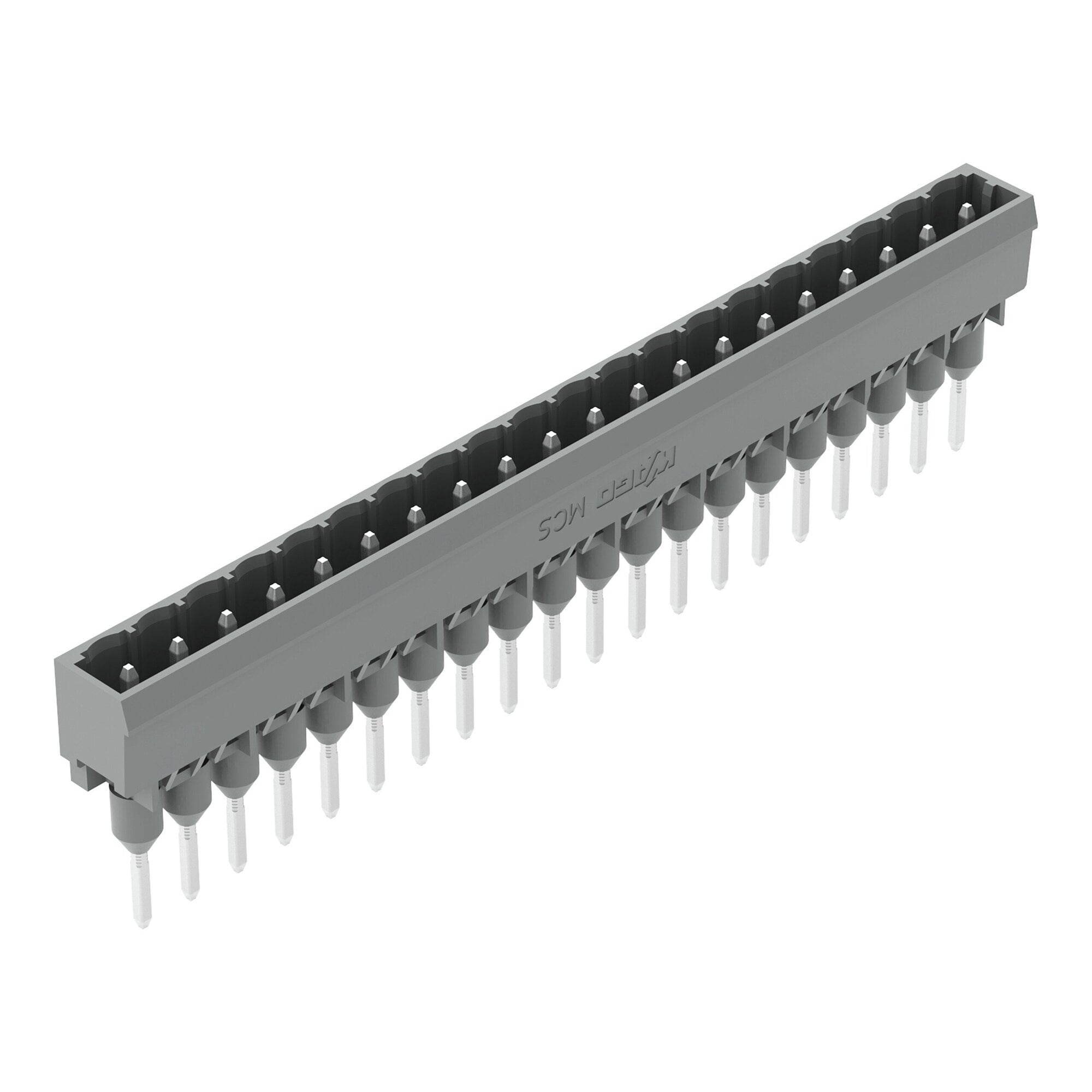 Male connector for rail-mount terminal blocks; 1.2 x 1.2 mm pins; straight; Pin spacing 5 mm; 20-pole; gray