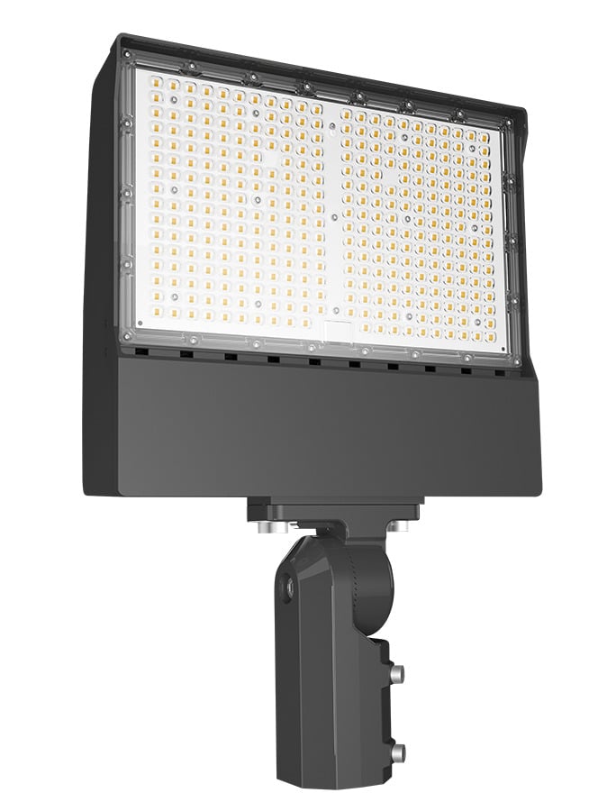 Floodlights 13394-30618 Lumens X17 Adjustable 205/150/100W Field Adjustable Cct 5000/4000/3000K Slipfitter Twistlock Photocell Bronze