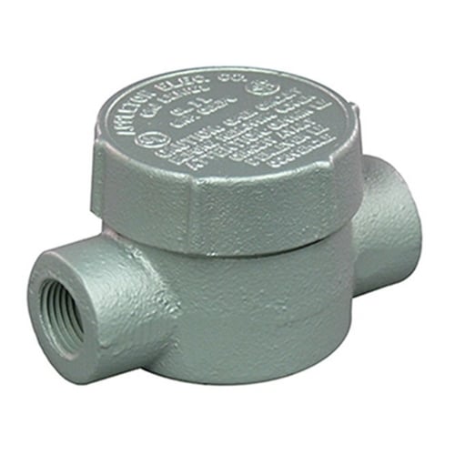 Type C Conduit Body with Cover, 1/2 inch, Malleable Iron, Zinc Electroplated