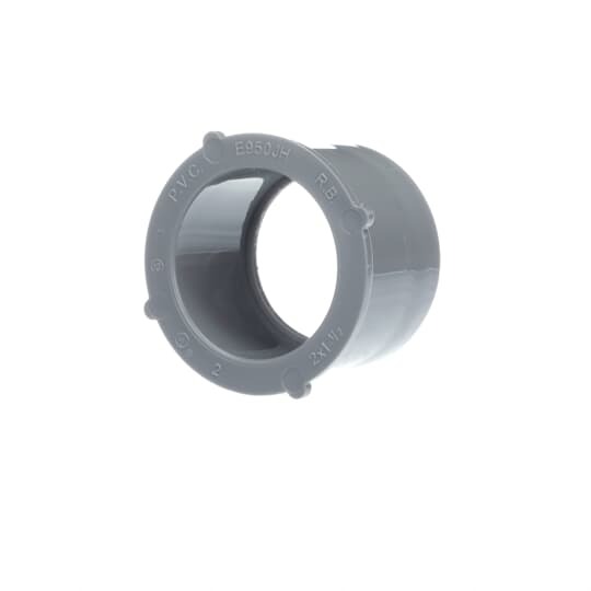 Reducer Bushing, Size 2 Inches x 1-1/2 Inch, Length 1-25/64 Inch, Material PVC, Color Gray, For use with Schedule 40 and 80 Conduit, Pack of 10