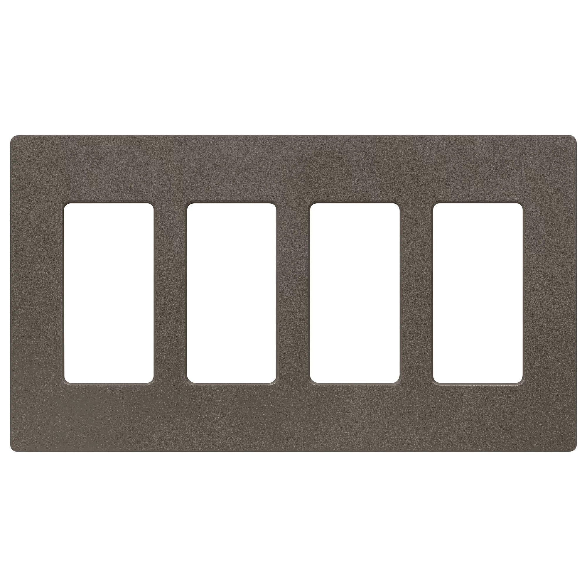 Claro Wallplate, Satin Finish, Four-gang in truffle