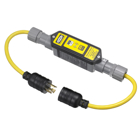 Power Protection Products, GFCI Linecords, Commercial, Auto Set, 20A 250V, L6-20R, 25' Cord Length, Triple Tap, Yellow.