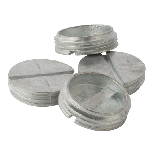 Close-Up Plug, Hub Size 3/4 Inch, Silver, Zinc, Pack of 30