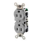 TO BE CHANGED - weather resistant receptacle,  tamper  resistant, dupl side wired,commercial spec grade, self grounding, trip pkd  1/small  box,  10/large  box, 50/carton boxed.