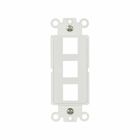 Eaton Modular mounting strap, 3-port modular mounting strap, Commercial, residential communications, Flush, White, Flush mount modular, Mounting strap insert, Screw, Thermoplastic elastomer (TPE), 0 to 40C, Decorator, 110 style