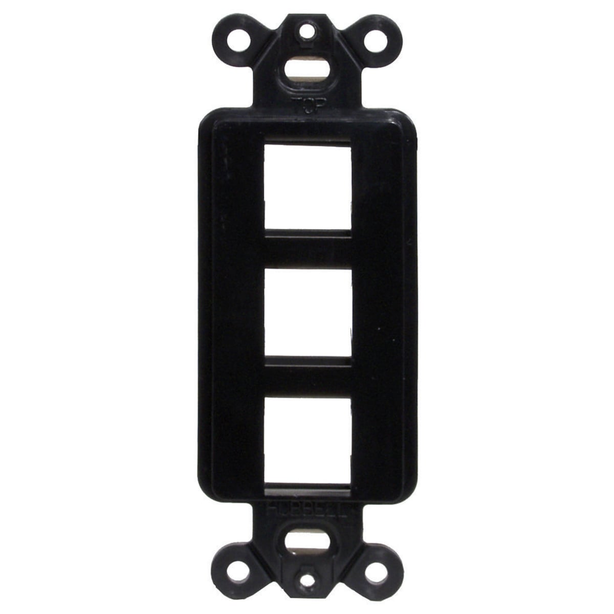 Phone/Data/Multimedia Component, StyleLine Outlet Frame, 3-Port, Black