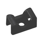 Two-Way Saddle Support Base, Heat Stabilized Black Nylon 6.6 for Temperatures up to 105 Degrees Celsius (221 F), Weather and Ultraviolet Resistant, Length of 15.24mm (0.60 Inches), Width of 9.77mm (0.385 Inches), Height of 7.11mm (0.28 Inches), Slot Width of 5.08mm (0.20 Inches), Mount with #4 Screw, For Use with Cable Ties up to 220 Newtons (50 Pounds)