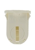 Fluorescent lampholder, T8/T12 (G13 base) shunted, medium bi-pin, turn type with lamp lock, medium height, (23MM) lamp center. 660W-600V. UL and CSA, snap-in with post mounted, bottom load. COF white. Packaged 1/polybag, 5/master carton.