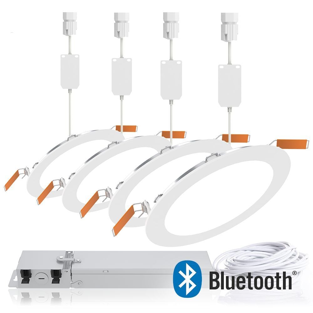 6-inch HLB QuickLink Low Voltage Lighting, 900 lumens (nominal), 90 CRI min, 5-color selectable CCT, 120V, phase cut 5% dimming, 4 pack kit including driver.
