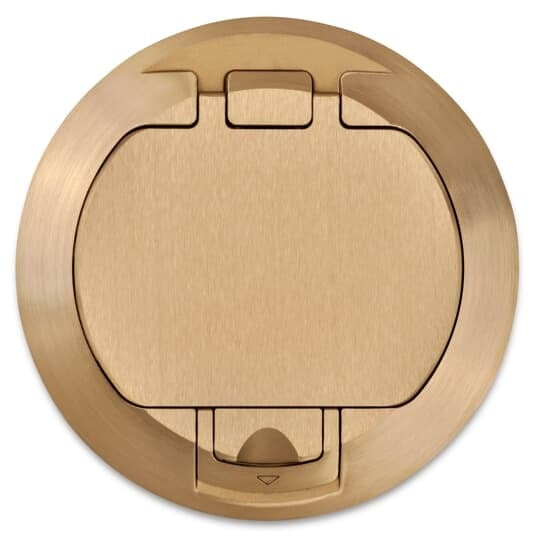 Poke-Through Cover, 7-1/2 Inch Diameter, Brushed Brass