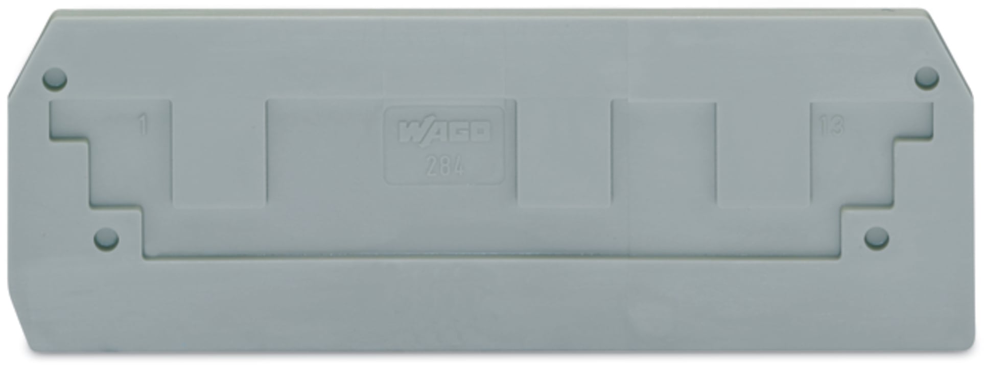 End and intermediate plate; 2.5 mm thick; gray