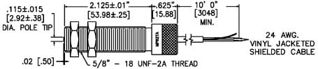 MP62TA - 5/8" Threaded Magnetic Pickup