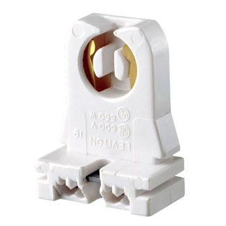 Pedestal Base, Fluorescent Lampholder, Turn Lock, Medium Bi-Pin, White
