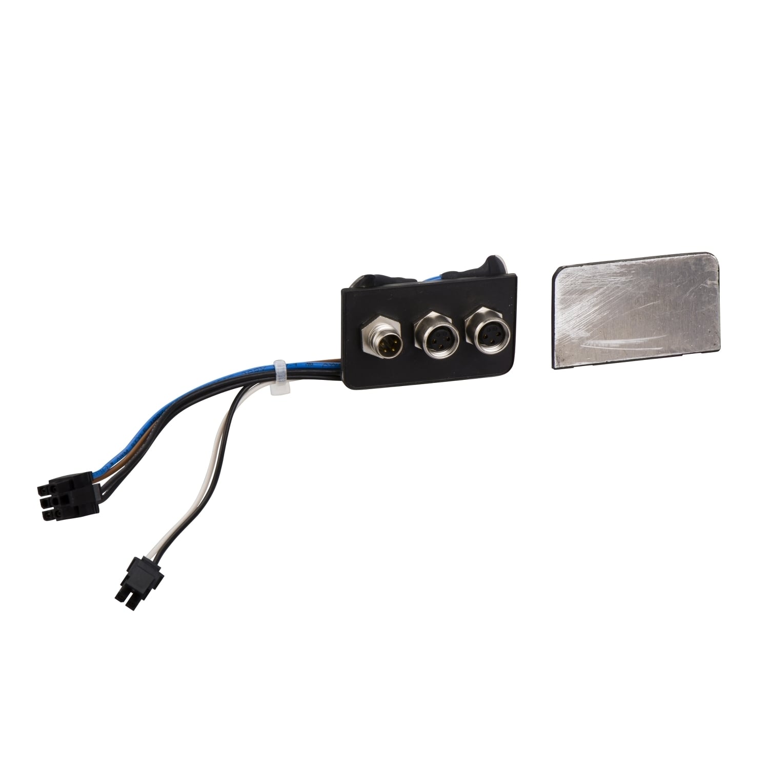 insert - 2 female M8 for 2 I/O signals + 1 male M8 for safe torque off safety