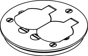 Cover Plate, Assembled, Series: Ratchet-Pro™ 880/881, 1 Outlets, 4-1/4 in Dia, Duplex Cover, Threaded Mount, Brass