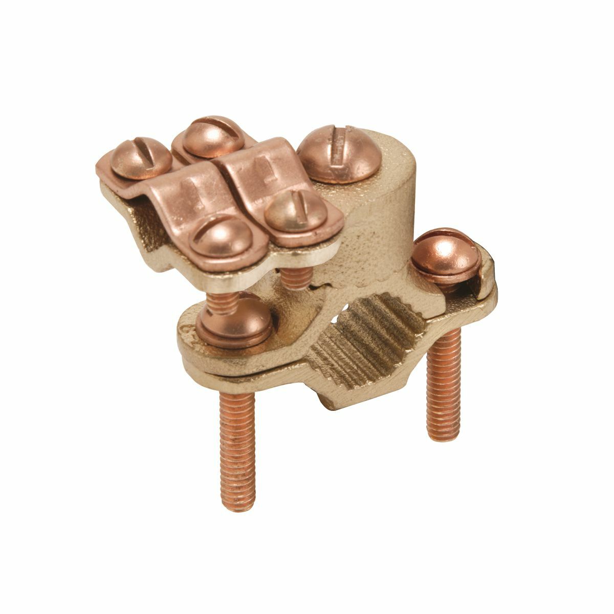 Cast Bronze Ground Clamps, Water Pipe/Rebar/Ground Rod -Ground, Water Pipe- 1/2"-1" (13 -25) (Run), Rebar- #4 -#6 (Run) Ground Rod -3/8"-1" (Run), Water Pipe- 1/2 " - 1 "(13 -25) (Run), Rebar #4-#6 (Run), Ground Rod -3/8" - 1" (Run ), Ground-#8 - 4/0 (Tap).