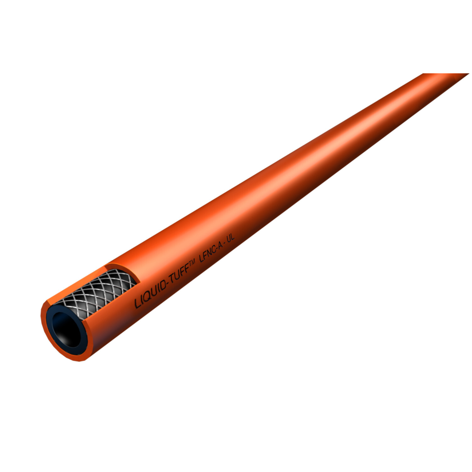 UL Liquidtight Flexible Nonmetallic Conduit, Type LFNC-A, 6500 Series, Liquidtight Flexible Nonmetallic Conduit. Flame Retardant Three Part PVC Construction. Color: Orange, 3/4 inch Diameter, 100 Foot Carton