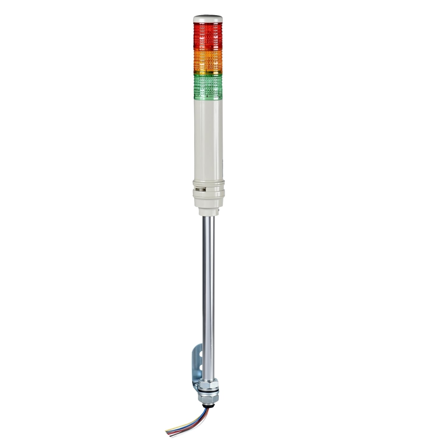 Monolithic pre wired tower light, Harmony XVC, plastic, red orange green, 40mm, tube mounting, steady or flashing, buzzer, IP23, 24V AC DC