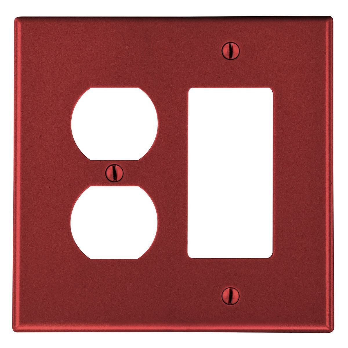 Wallplate, 2-Gang,  1) Duplex 1) Decorator, Red