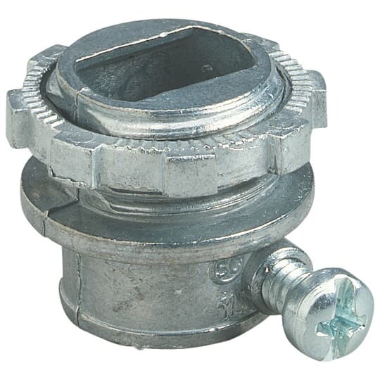 Connector, Non-Insulated Straight Set-Screw, Size 3/8 Inch, Clamping Range 0.38 Inch - 0.63 Inch, Length 0.84 Inch, Die Cast Zinc