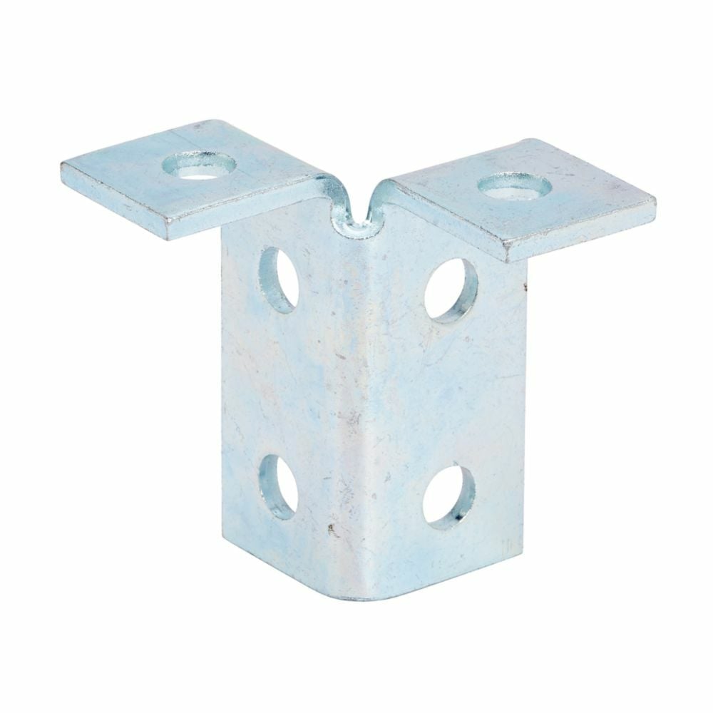 Eaton B-Line series corner connection, 3.93" H x 3.5" L x 1.62" W, Steel, Electro-plated, 1/4" Gauge