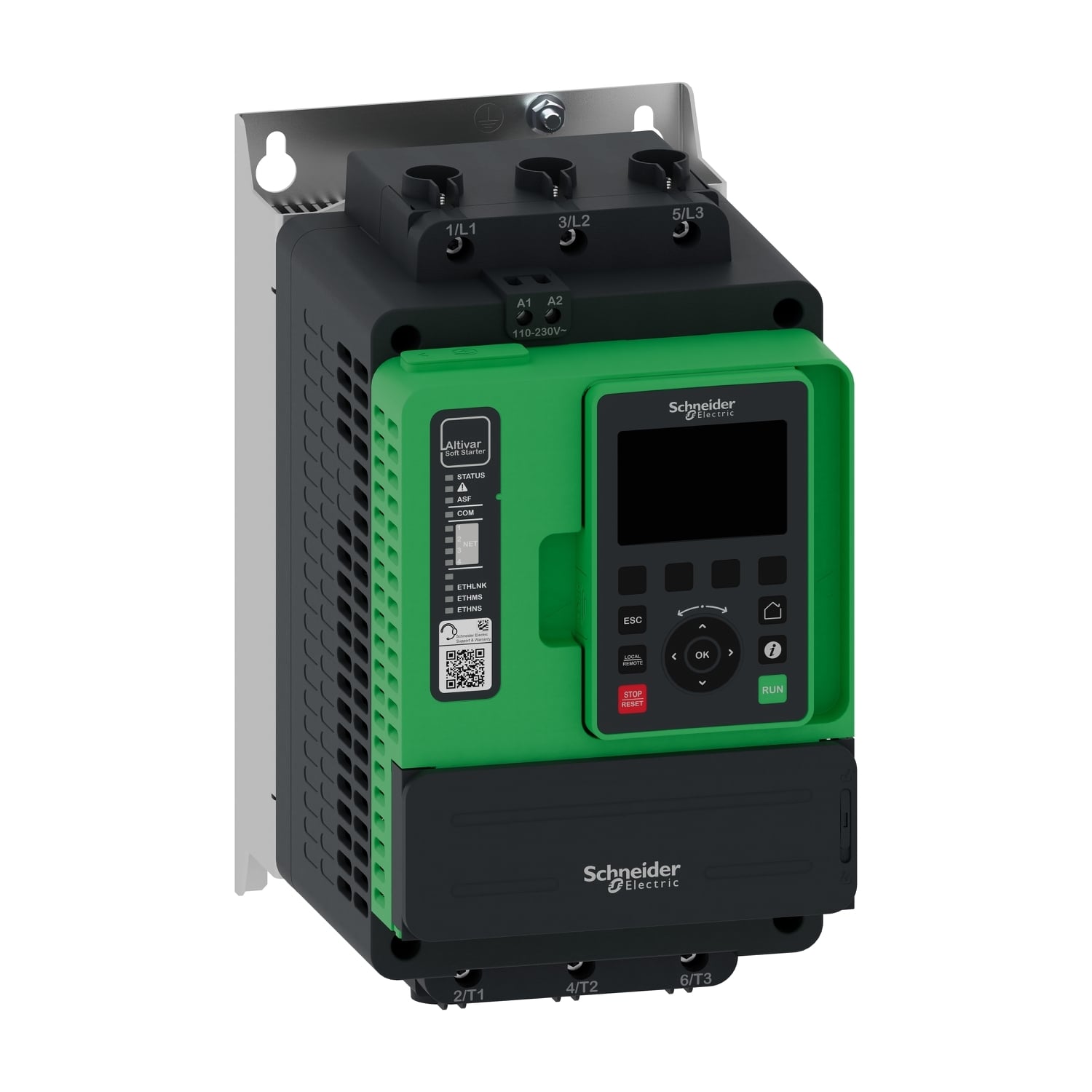 Soft starter, Altivar Soft Starter ATS490, 88A, 208 to 690V AC, control supply 110 to 230V AC