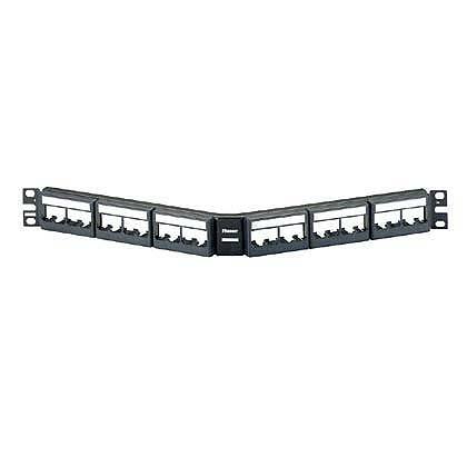Patch Panel, 24 Port, Angled, Black     