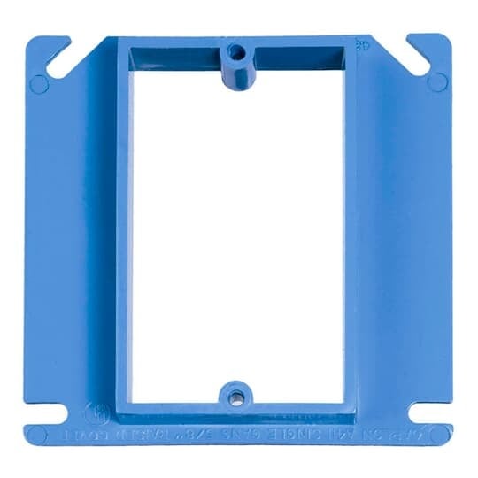 1-gang 4.2 cubic inch. non-metallic box cover, 5/8 inch. raised.