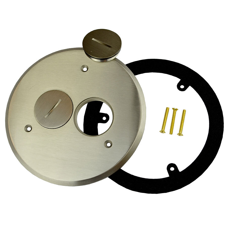 Round Floor Box Cover; Brushed Brass