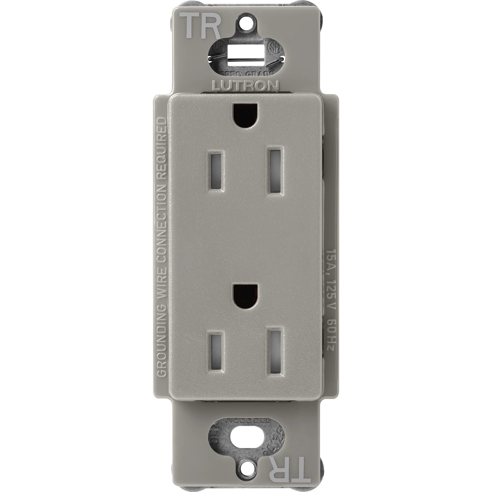 Lutron Claro Tamper-Resistant Duplex Receptacle, 15 Amp, Cobblestone