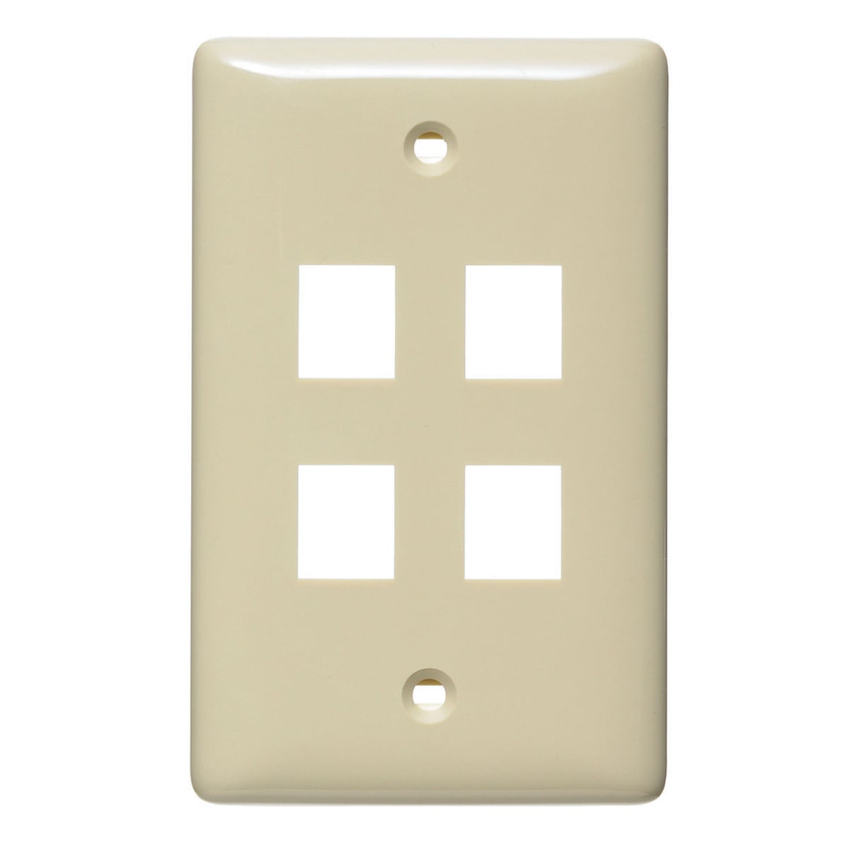 NetSelect Products, Wall, Without Label, 1-Gang, 4-Port, Electric Ivory