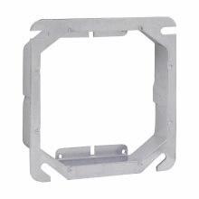 Eaton Crouse-Hinds series Tile Wall Square Cover, 4", Raised surface, two device, Steel, 1/2" raised, 5.0 cubic inch capacity