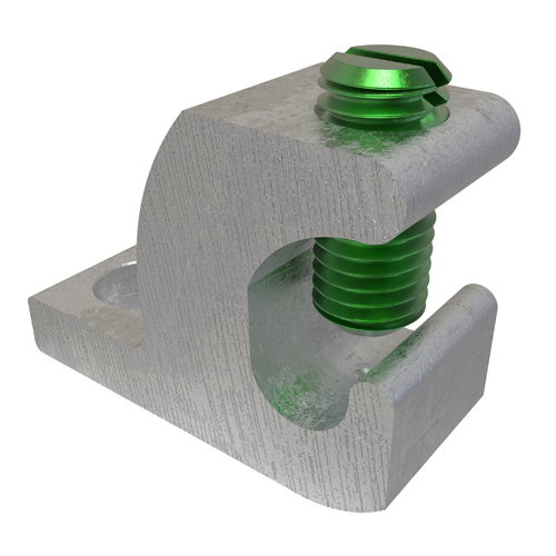 Permaground Copper Lay-in Groud Lug, Conductor Size 4-14, 1/4in Bolt Size, Slotted Head, Tin Plated
