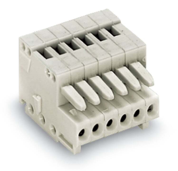 1-conductor female connector; CAGE CLAMP; 0.5 mm; Pin spacing 2.5 mm; 7-pole; 100% protected against mismating; 0,50 mm; light gray