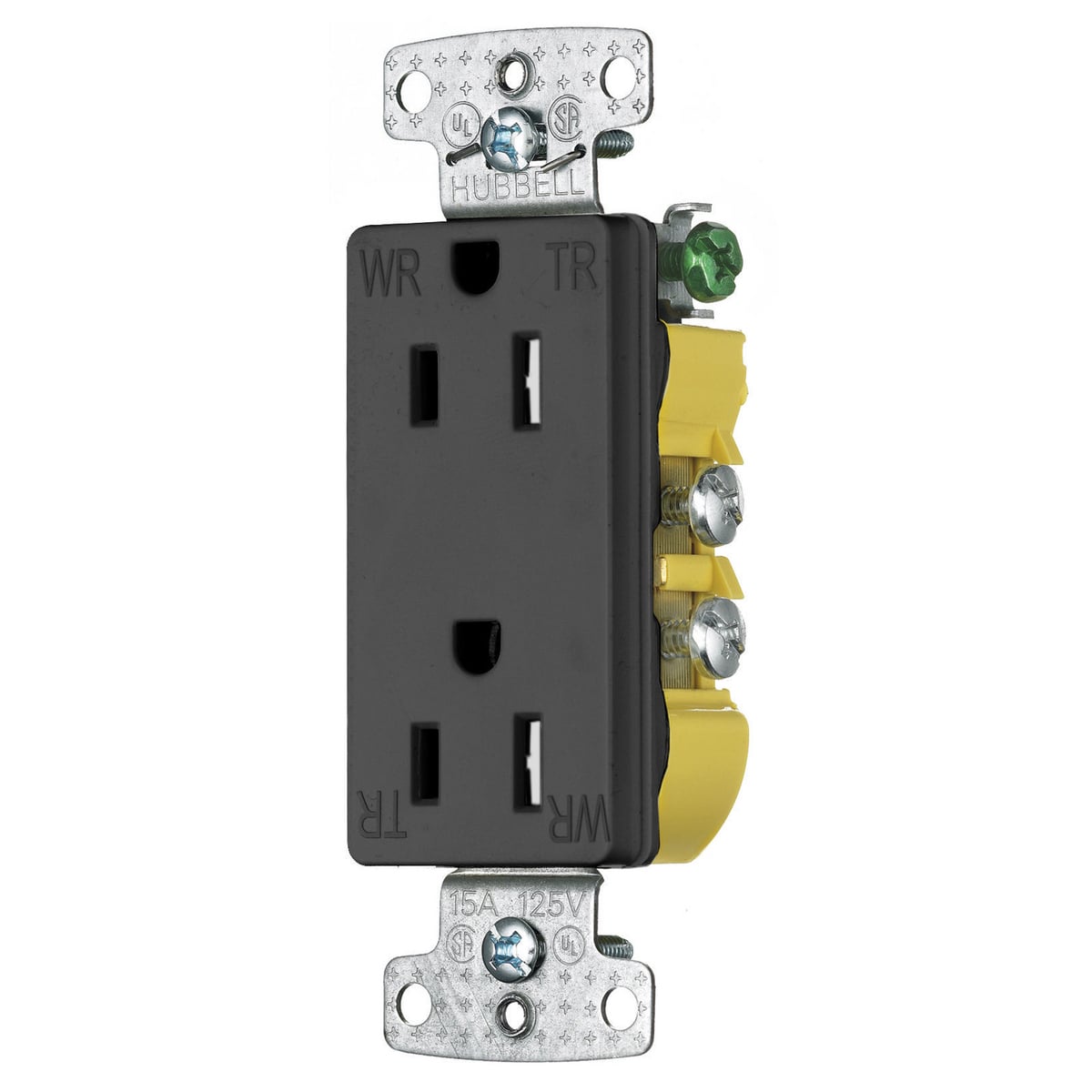 TradeSelect, Straight Blade, Decorator Duplex Receptacle, Weather and Tamper Resistant, 15A 125V, 2-Pole 3- WireGrounding, 5-15R, Brown