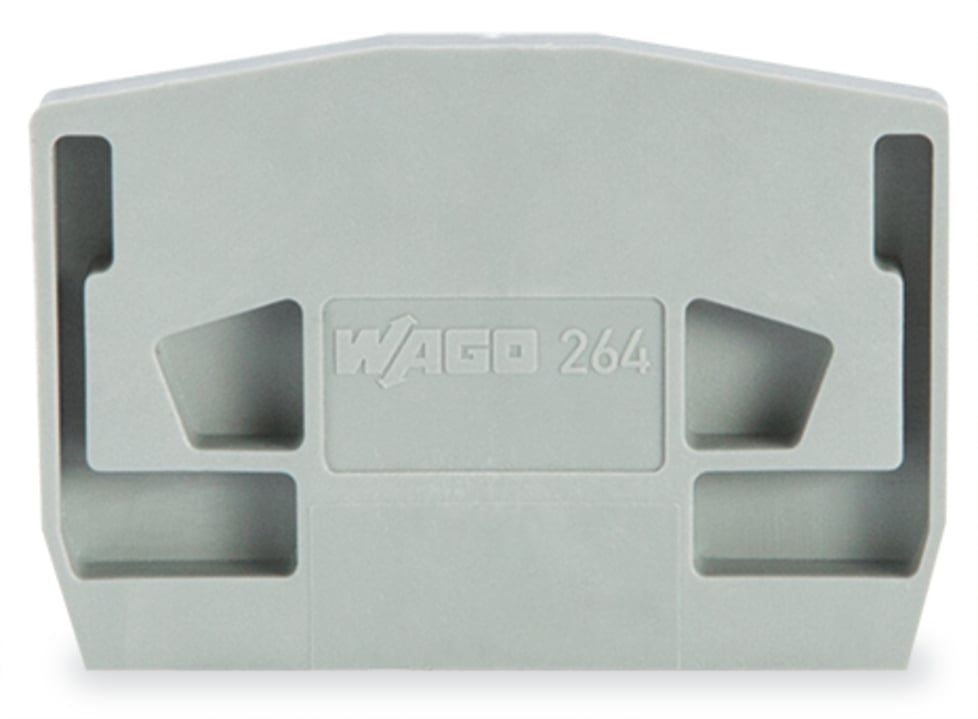 End plate; for terminal blocks with snap-in mounting foot; 4 mm thick; gray