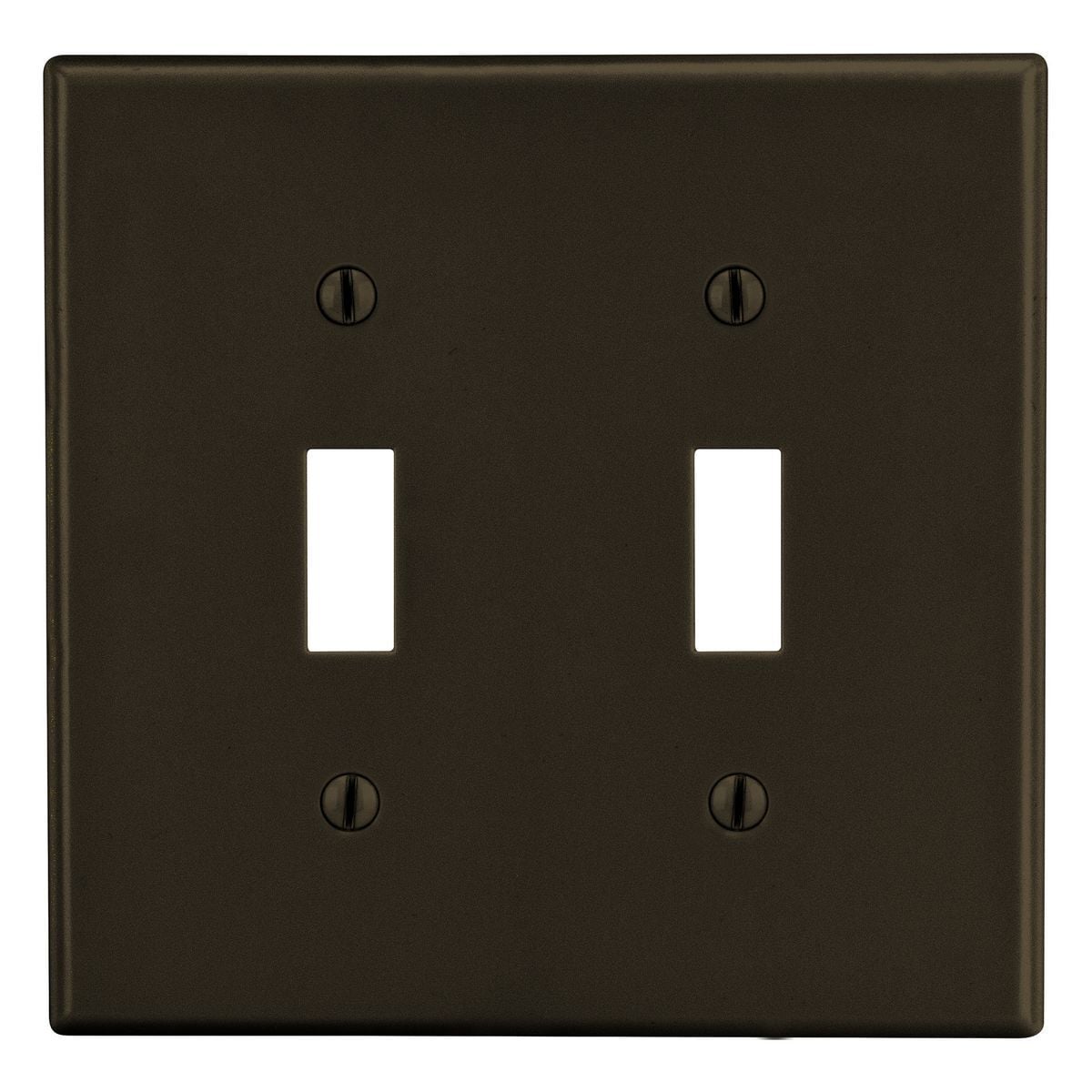 Wallplate, Mid-Size 2-G, 2) Toggle, Brown