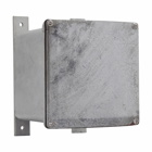 Eaton Crouse-Hinds series WJB junction box, Flanged cover, Iron alloy, Hot dip galvanized finish, 6 maximum conduit opening size, Surface mount, 1/4" wall thickness, 6x4x4"