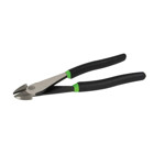 Diagonal Cutting Pliers 8" with Dipped Grip.  Double layered vinyl handles for comfort and slip resistance.  Reduced handle size allows for easy storage of tools in pouches and tool bags.  Forged from chrome vanadium steel for greater durability and strength.  Precision-machined and laser-hardened blades strengthen cutters and provide consistent performance.  Effectively cuts most hardened wire, ACSR, bolts, screws and nails.  Dual cutting edges for optimum cutting performance.  Exceeds ASME/ANSI specifications.  Rugged riveted construction for smooth precise action.  Lifetime limited warranty.  Note: This is not an insulated tool.