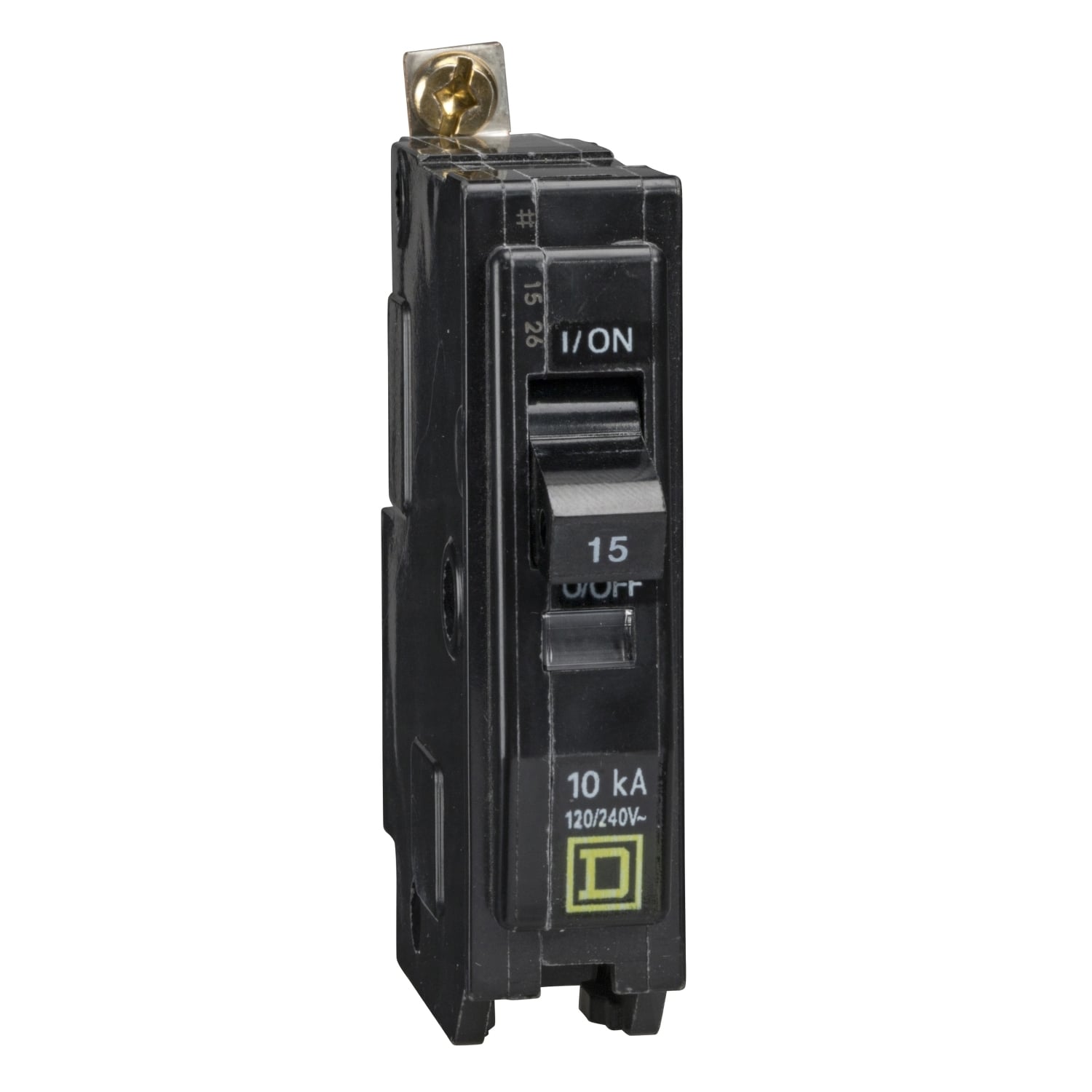 Mini circuit breaker, QO, 10A, 1 pole, 120/240VAC, 22kA, bolt on