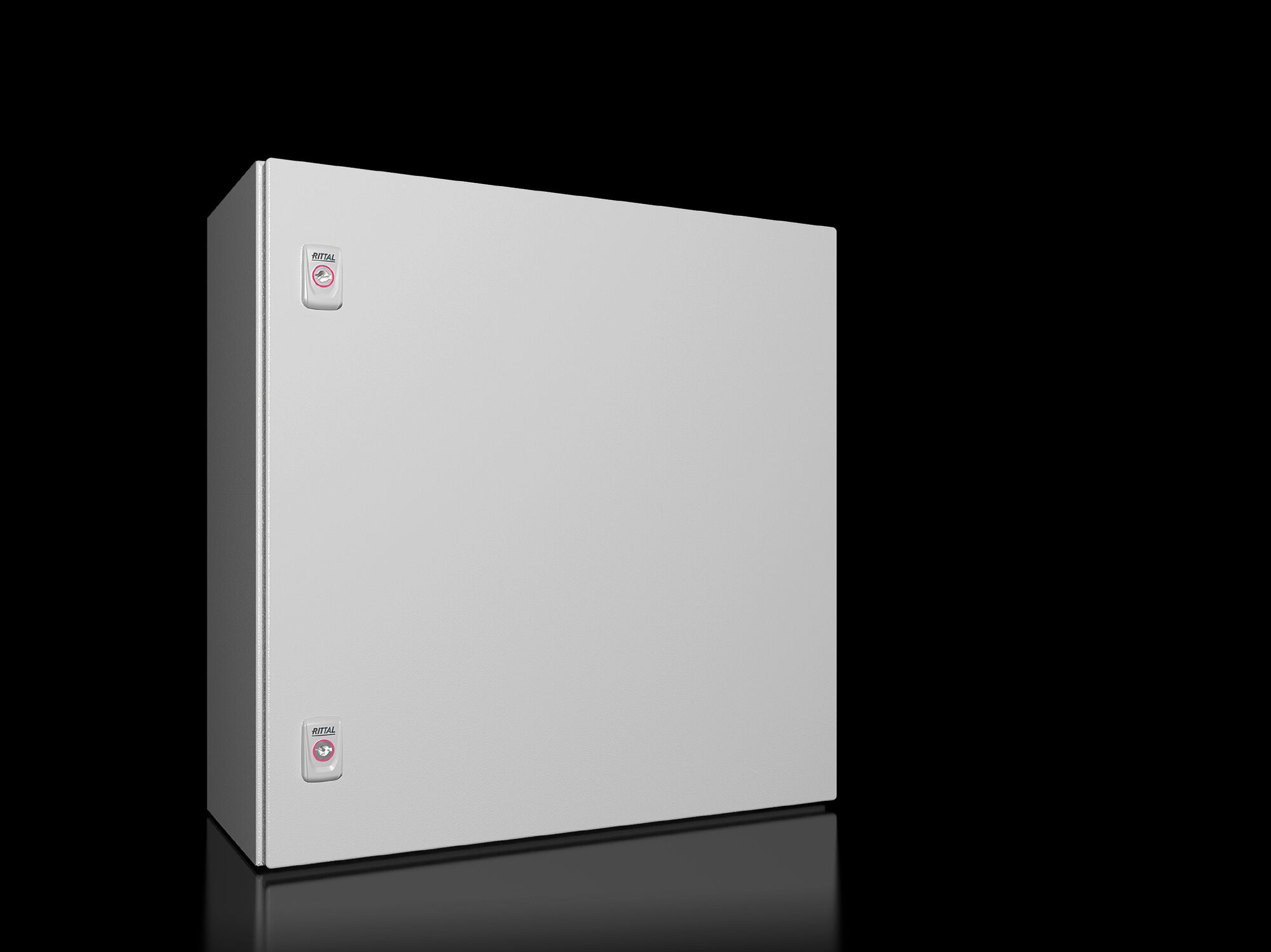 AX Compact enclosure, WHD: 600x600x250 mm, carbon steel, with mounting plate, single-door, with two cam locks