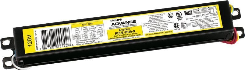 ICN2S40N35I Electronic Fluorescent Ballast, Rapid, High, 2 Lamps, 60 Hz, 120-277V, 40W
