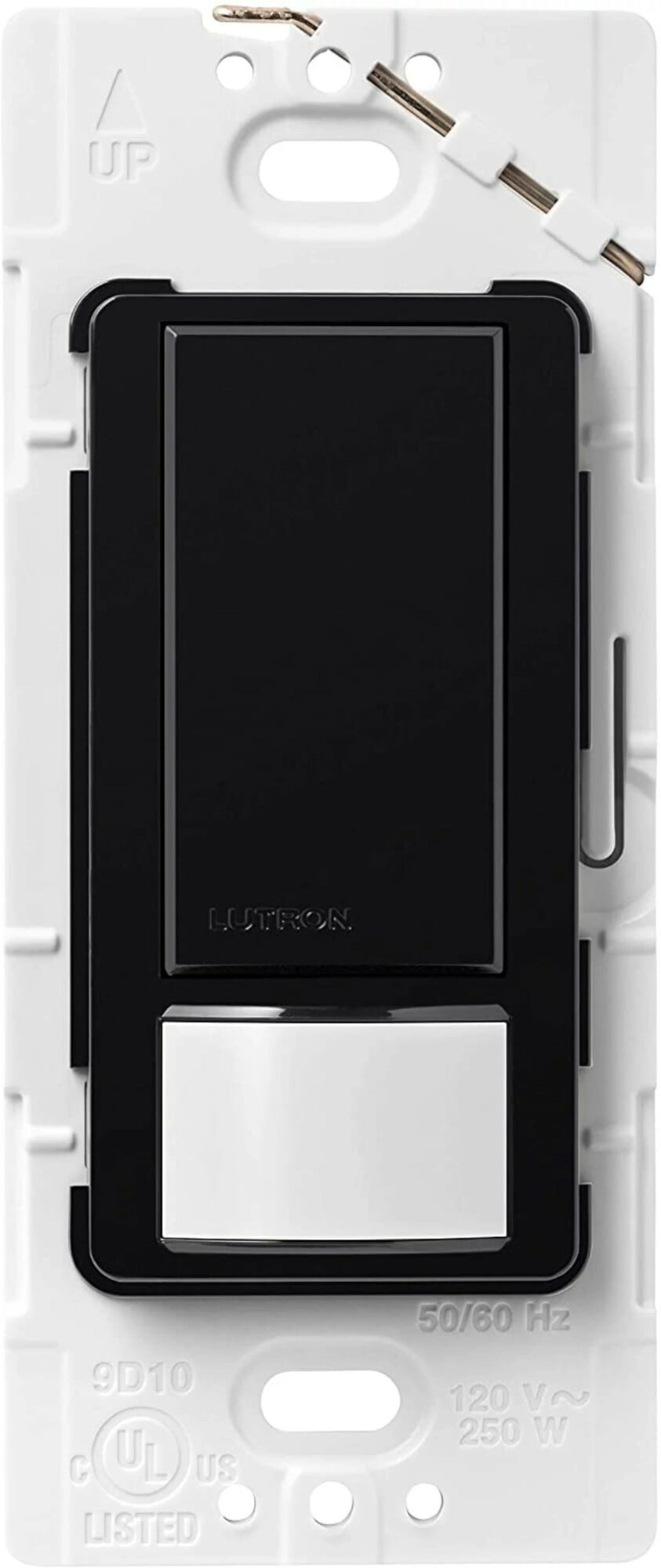 Lutron Maestro Motion Sensor Switch, No Neutral Required, 150W LED, Single Pole, Black