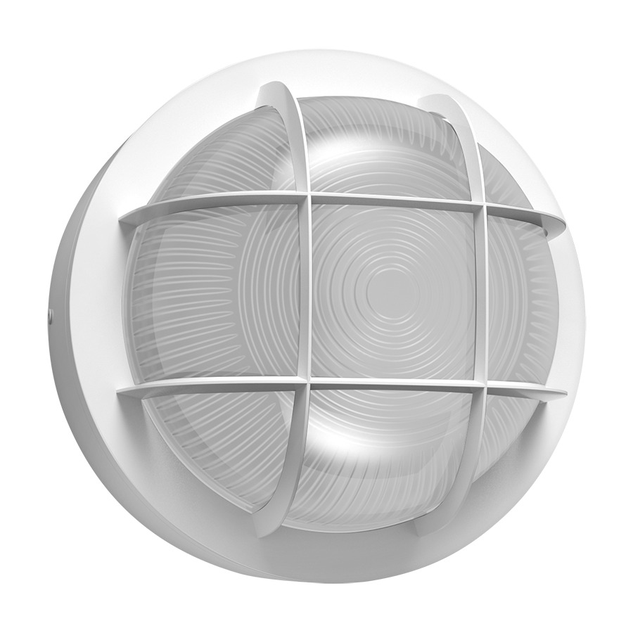 WALL SCONCE FA 15/12/9W 3000K/4000K/5000K ROUND PHOTOCELL ON/OFF WHITE