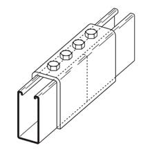 Eaton B-Line series clevis fitting, 2.43" H x 7.24" L x 2.12" W, Steel, Electro-plated, 7/32" Gauge, Fits channel type B12