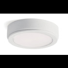Create a stunning lighting effect within glass-faced cabinets or above small, niche spaces with the Kichler 24V LED Accent Disc. This compact, low-voltage light offers significant, yet gently diffused light output, and works with our Kichler 24V power supplies to create a beautiful lighting system. Its sturdy design and textured white finish can install as either a recessed or surface mounted fixture based on the application. Model shown here is  3000K with a textured white  finish.