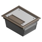 2-compartment rectangular stamped steel raised access floor module with brown cover, 201 cubic inch.