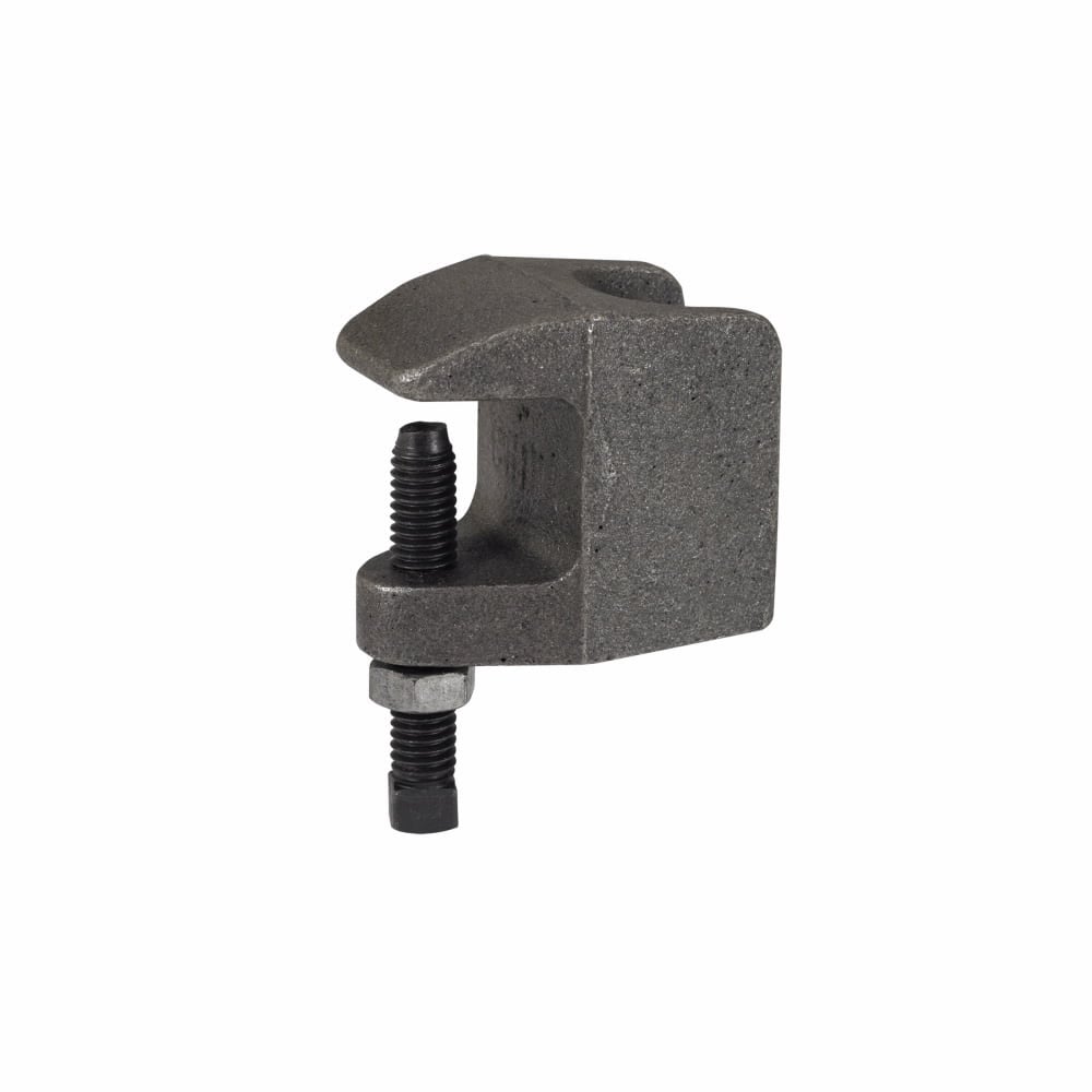 Eaton B-Line series C-clamp, 1.6250"Hx2"Lx0.8750"W, Malleable iron, 560 load cap, 3/8?-16 rod size, 0.25"beam width, Wedge c-clamp