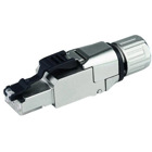 Ethernet Cat.6a connector (TIA-568A) with strain relief plate - Wago (750 series) - 8-poles (8P) - for 0.21mm2...0.32mm2 / for #24AWG...#22AWG - with RJ45 connector + IDC (Insulation Displacement contact) for 0.11-0.36mm2 cables - IP20 - Straight shape - Cat.6a